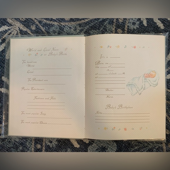 Vintage Baby Milestones book, scrapbook, light blue - Picture 9 of 14